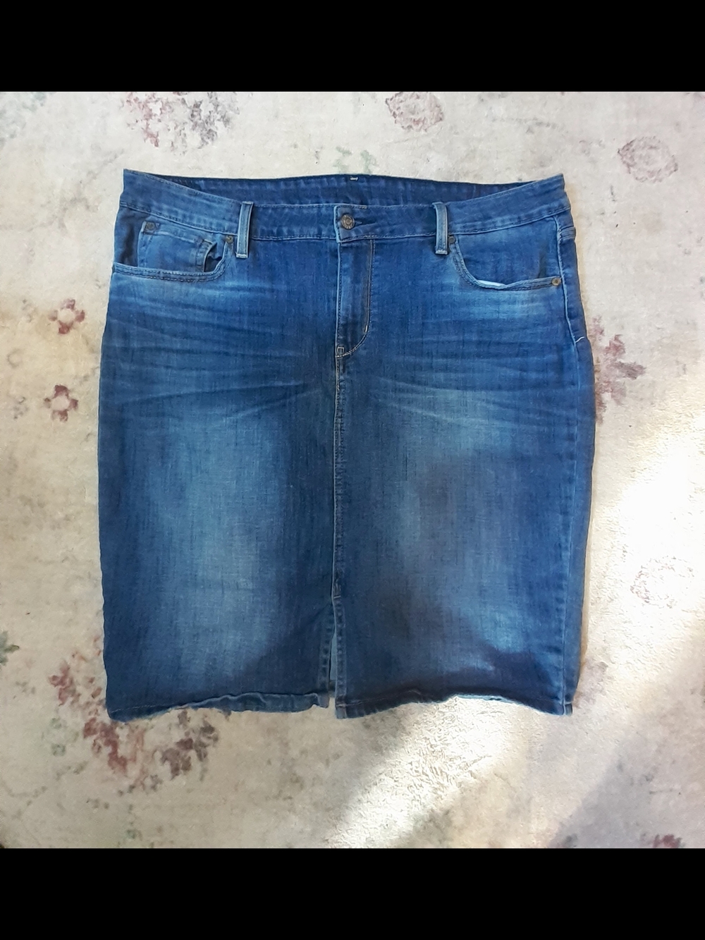 Levi Signature Blue Denim Straight Skirt